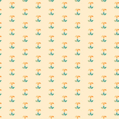 Abstract background of mid century geometric retro design in 1970s Hippie Retro style. Vector seamless pattern ready to use for cloth, textile, wrap and other.