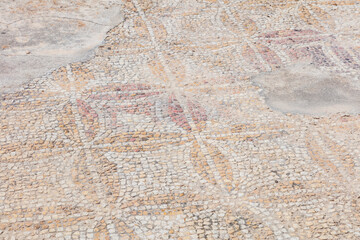 old roman floor, Ruins of Roman civilization, Nora, Sardinia, Italy