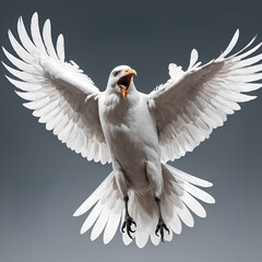 White crow on a light background