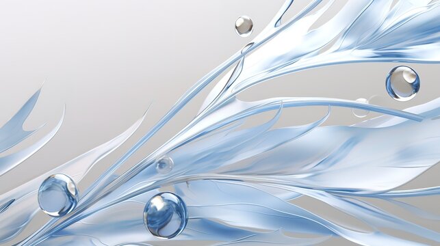 Water splash leaves, crystal branches, texture background or desktop wallpaper