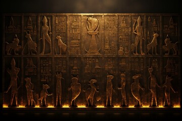 ancient egyptian hieroglyphics, Generative AI