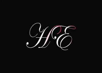 HE letter logo design and monogram logo