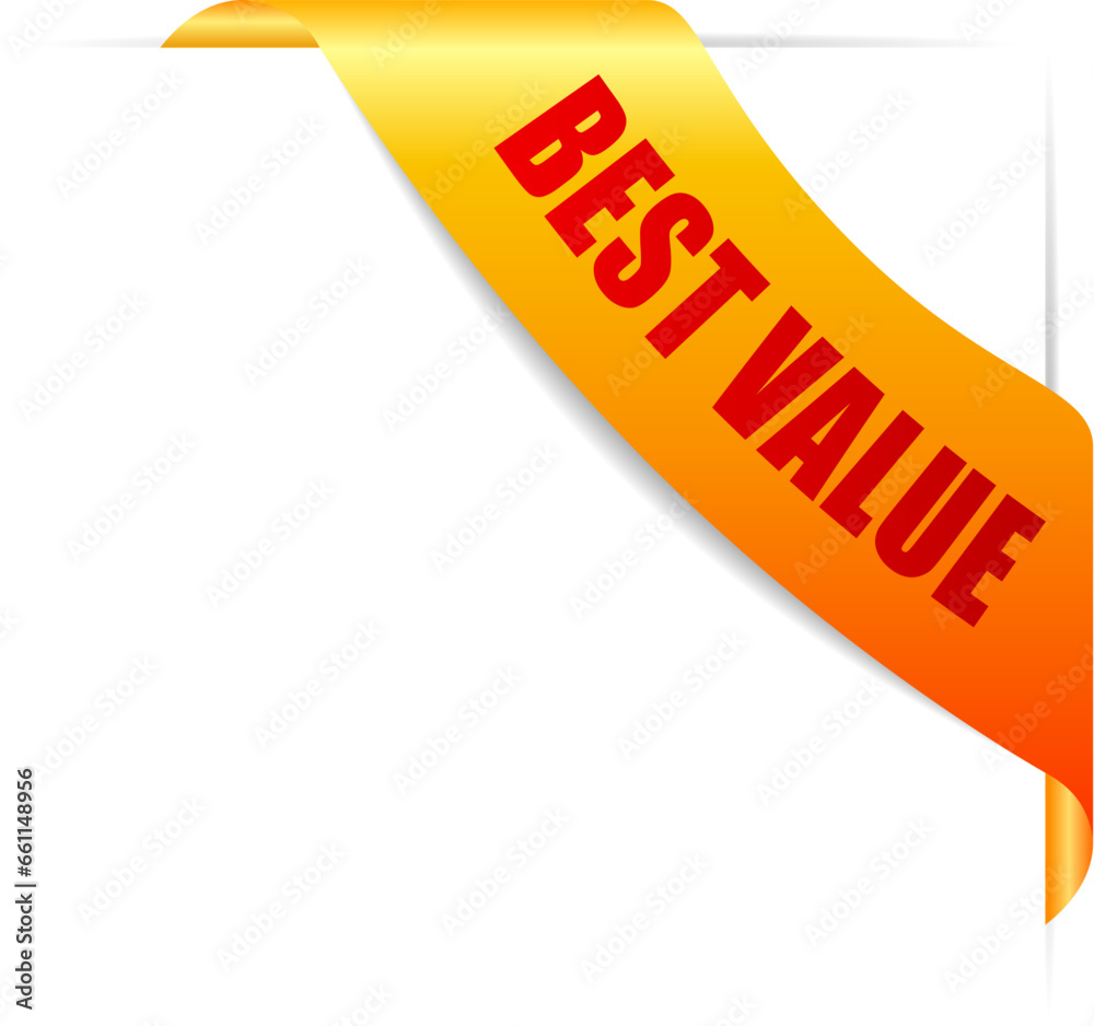 Poster best value vector corner ribbon