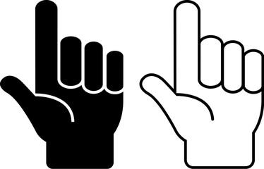 Human hand with pointing finger vector icon