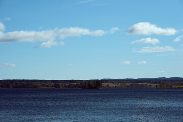 Obraz premium Image shot by the Einafjorden Lake, Toten, Norway, in fall.