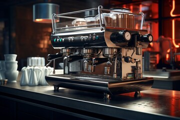 Fototapeta na wymiar machine in cafe, Generative AI