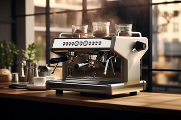 coffee maker in cafe, Generative AI