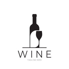Wine logo with wine glasses and bottles.for night clubs,bars,cafe and wine shops.