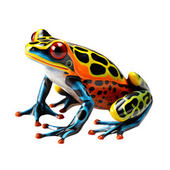 Rainbow Dart Frog Wonder: High-Quality Illustration, Transparent Background, Generative AI