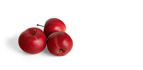 Red apples on a white background.