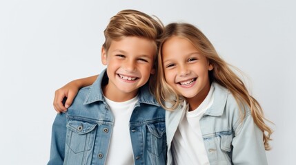 Blonde mom and her little boy hugging and smiling