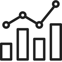 Barchart icon flat vector illustration