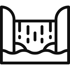 Waterfall icon flat vector illustration