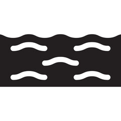 River icon flat vector illustration