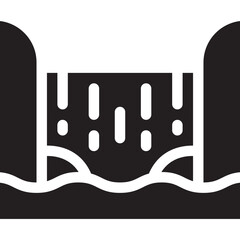 Waterfall icon flat vector illustration