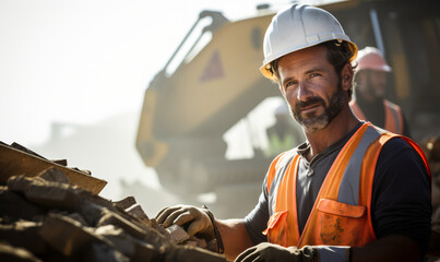 Portrait of a Dedicated Construction and Related Worker: Building the Future - obrazy, fototapety, plakaty