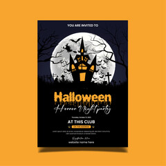 Halloween horror night party flyer