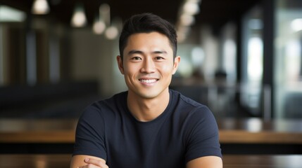 Young asian boy posing with a smile - Powered by Adobe