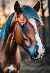 Obraz premium portrait of a horse head. generative ai