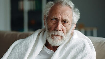 Old man living in a nursing home