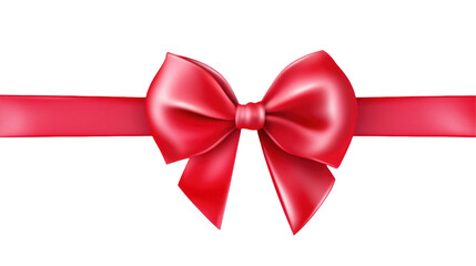 Red ribbon of valentine on the with transparent background