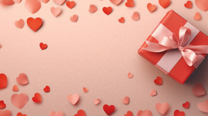 Valentine, day red gift box