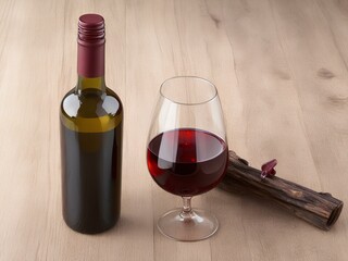 bottle of wine and glass