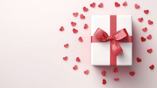 Valentine's Day gift box on the transparent background