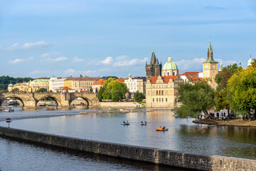 Fototapeta na wymiar Prague panorama with Charles Bridge