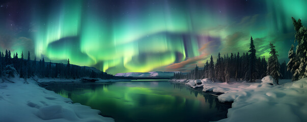 Northern Lights - Aurora Borealis - obrazy, fototapety, plakaty