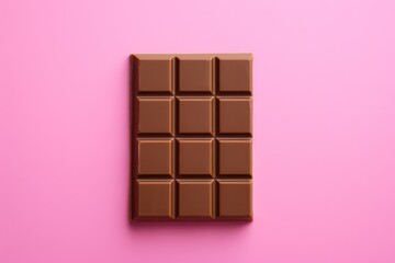 chocolate bar on pink background