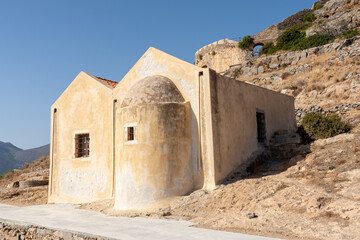 Fototapeta na wymiar Church of Agios Georgios, Spinalonga Island, Crete, Greece.