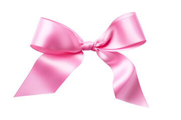 Pink ribbon on transparent background