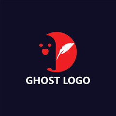 ghost writer logo design vector - obrazy, fototapety, plakaty