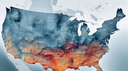 A juxtaposition of temperature maps showing the seasonal variations in air thermal pollution in a...