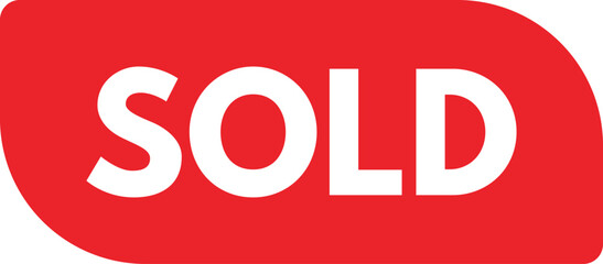 Sold sign vector in trendy style isolated on white background