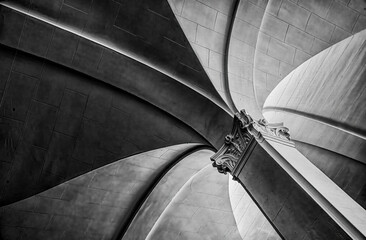Column and ceiling of old building