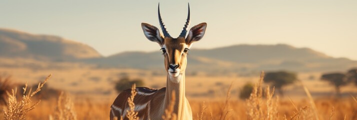 Graceful and majestic gazelle - obrazy, fototapety, plakaty