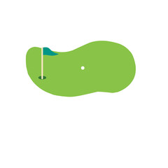 illustration of a golf course with flags and golf balls