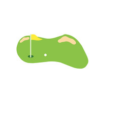 illustration of a golf course with flags and golf balls