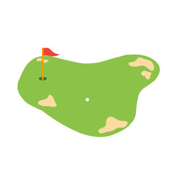 illustration of a golf course with flags and golf balls