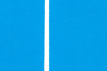 Blue padel tennis court. Blue court with white lines. Horizontal sport poster, greeting cards, headers, website.