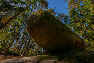 mythical stone giants and viklas and granit rockformation in Blockheide, natural reserve near...