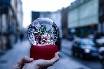 Christmas crystal ball with Santa Claus