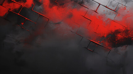 Abstract background with black and red squares. 3d rendering, 3d illustration. Ai generative.