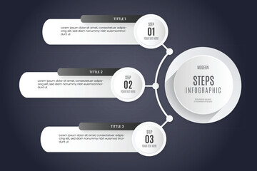 white steps infographic template design vector illustration