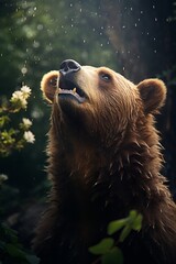 Captivating Bear in Natural Habitat - AI Generated