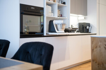 Modern kitchen with built in appliances