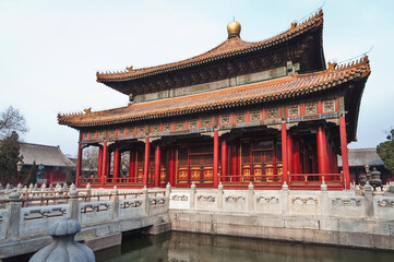 Exterior of Biyong Palace in Guozijian - Imperial Academy, Beijing in China