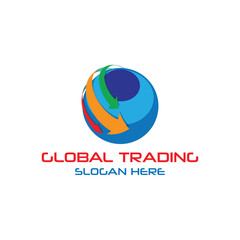 global business trading logo design vector